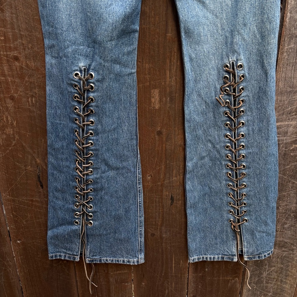 Rue21 Blue Flare Women's Jeans with Grommet Detail - Picture 4 of 5
